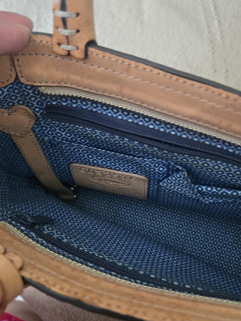 Brighton Blue and Tan Floral Burst Canvas Tote - Picture 8 of 13